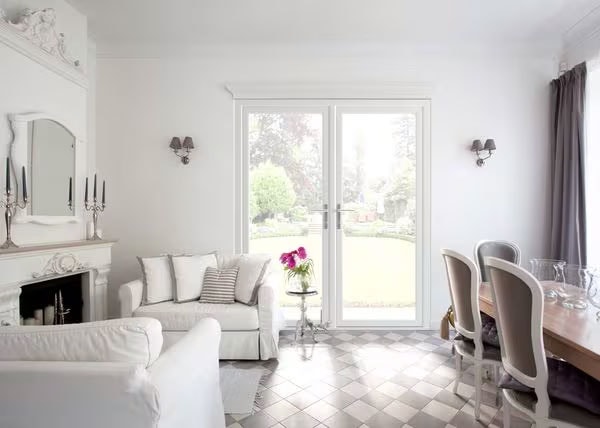 uPVC French doors opening to a garden