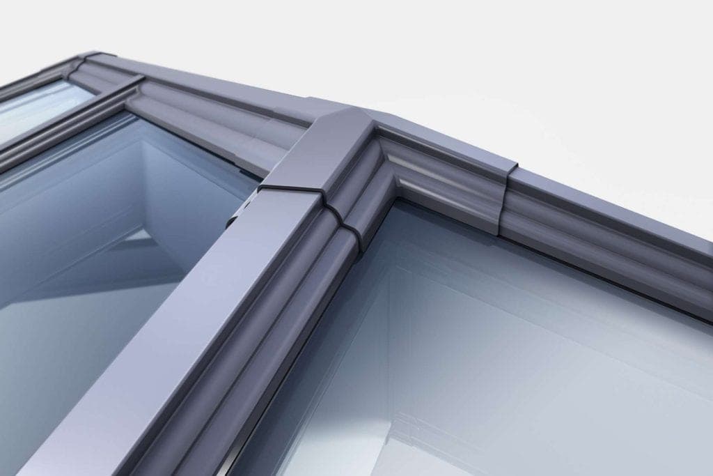 Korniche aluminium roof lantern exterior view on flat roof