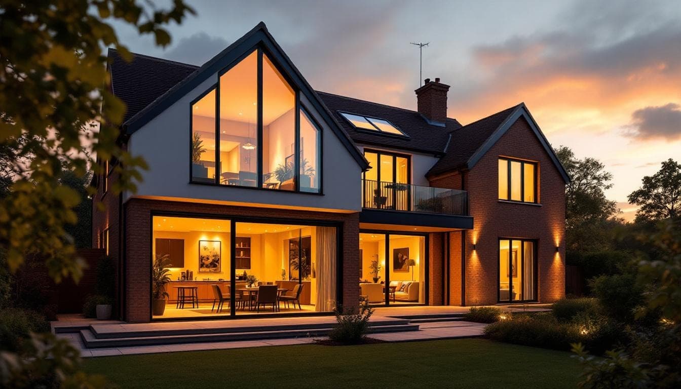 Aluminium and uPVC windows side by side on a UK home