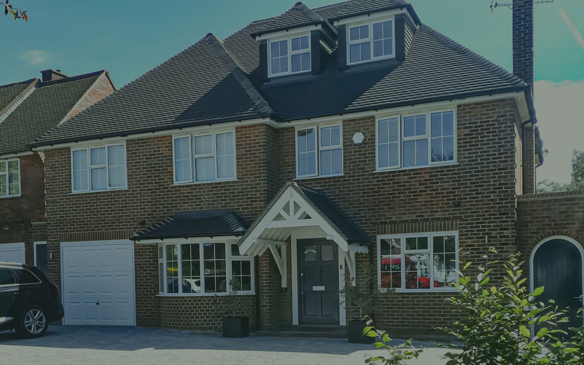 Modern aluminium casement windows on contemporary home