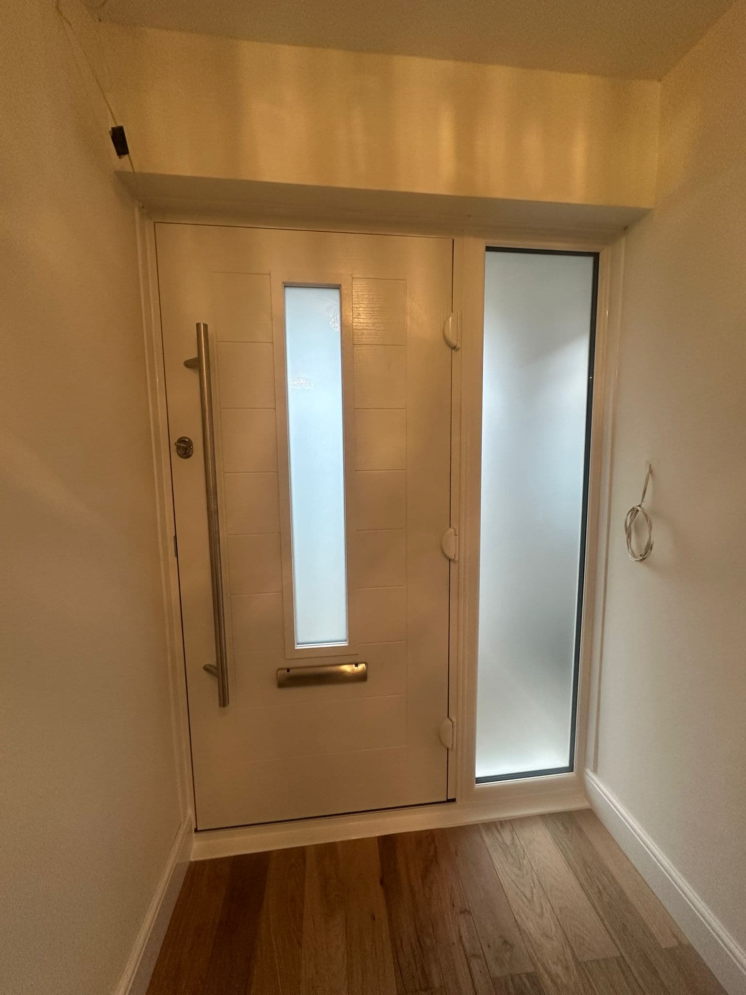 White composite door interior