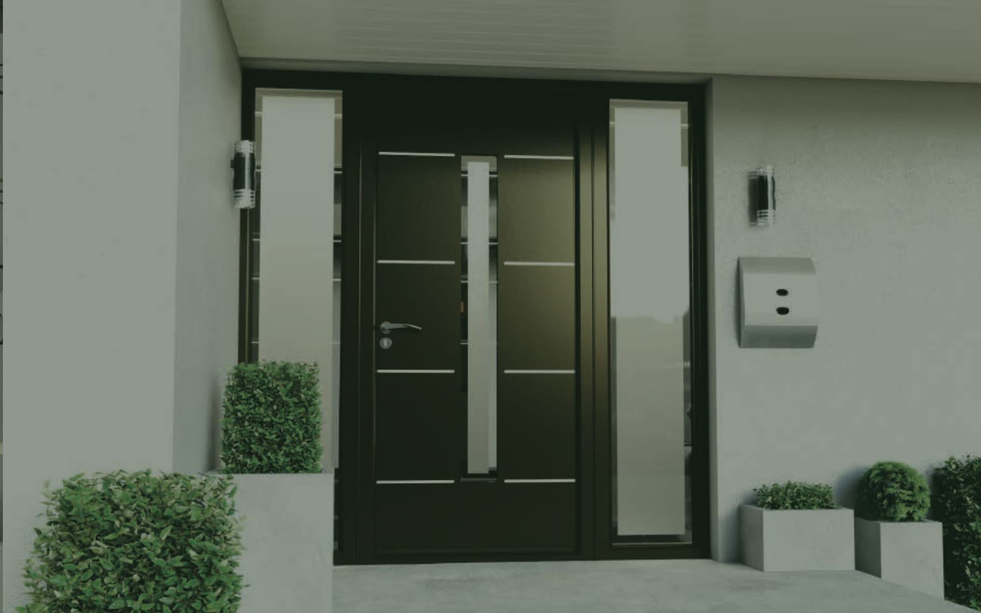 Palladio composite front door with contemporary glass design
