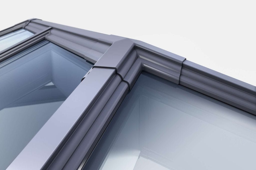 Korniche aluminium roof lantern exterior view on flat roof